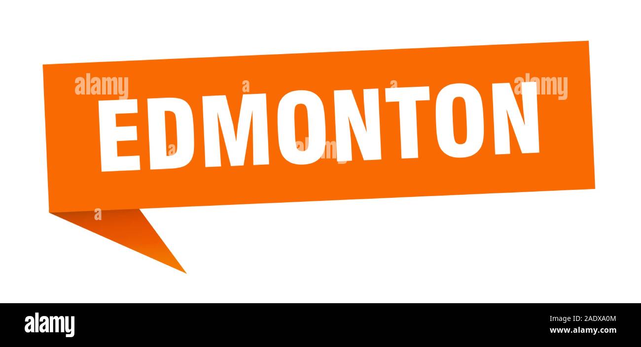 Edmonton sticker. Orange Edmonton signpost pointer sign Stock Vector