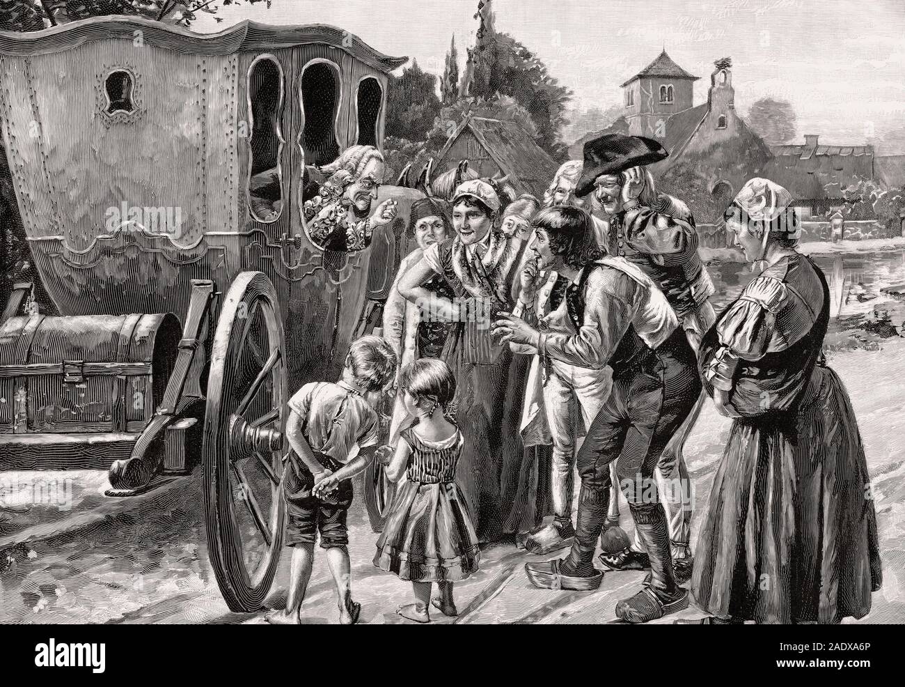 A journey of Voltaire or François Marie Arouet, in Pomerania, 1750 Stock Photo