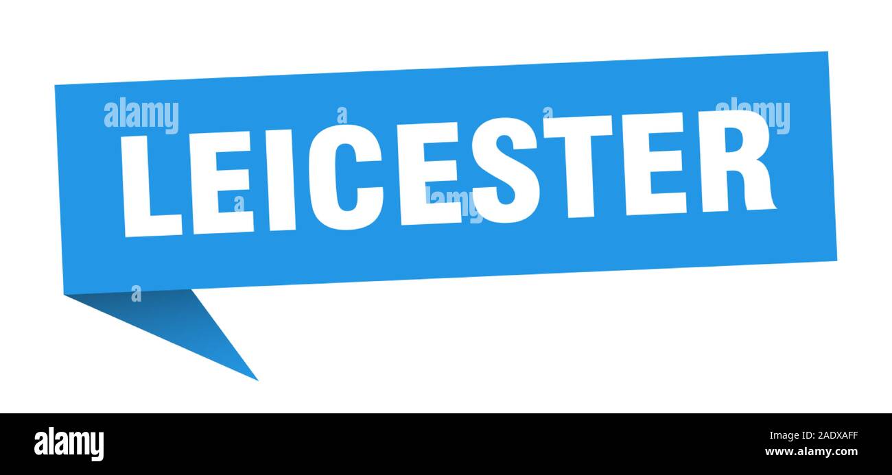 Leicester sticker. Blue Leicester signpost pointer sign Stock Vector