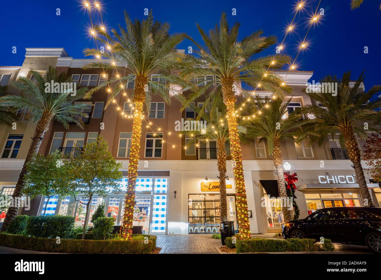 Las Vegas, DEC 2: Christmas lights, decoration of The District at Green Valley Ranch on DEC 2, 2019 at Las Vegas, Henderson Stock Photo