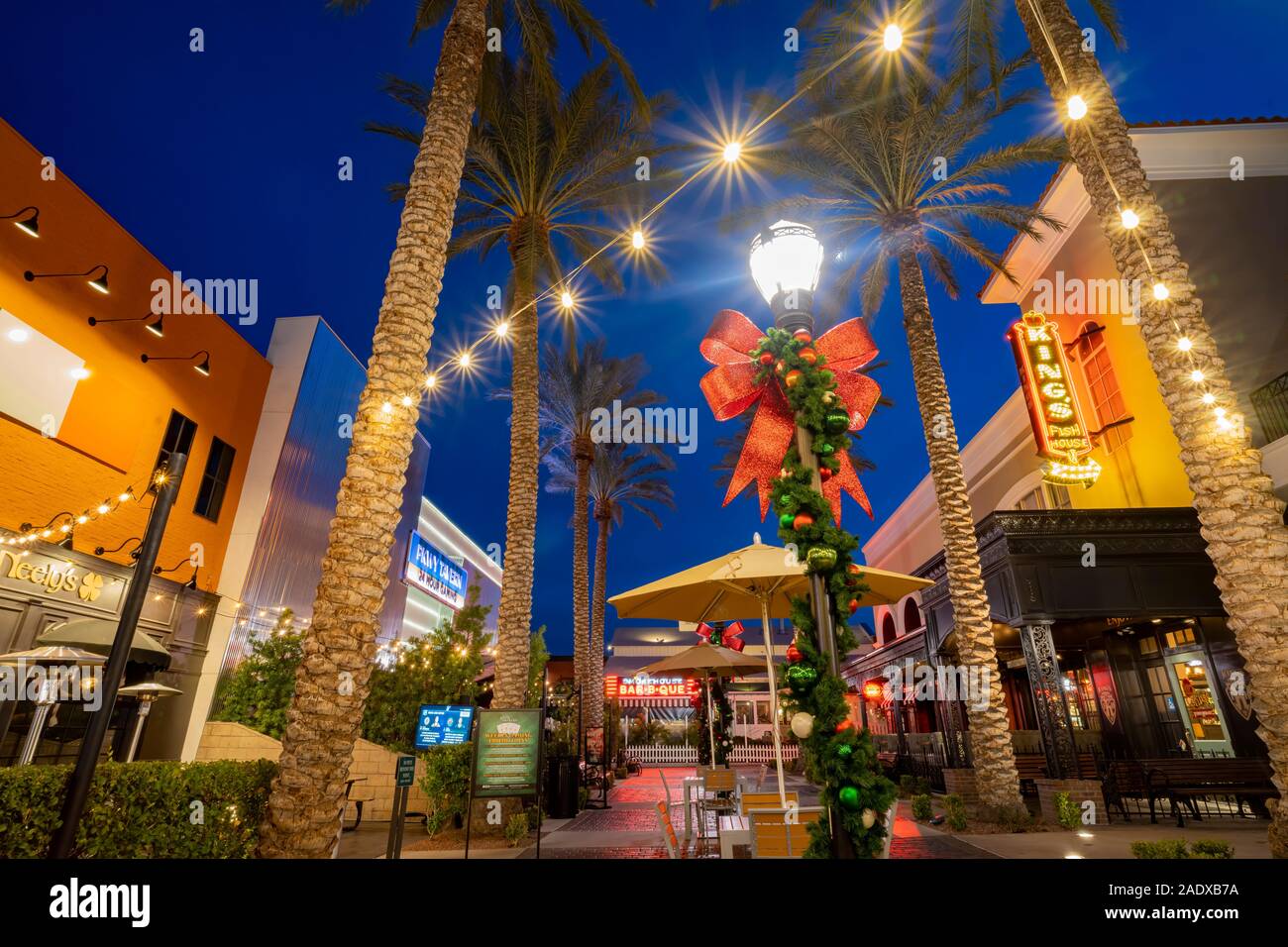 Las Vegas, DEC 2: Christmas lights, decoration of The District at Green Valley Ranch on DEC 2, 2019 at Las Vegas, Henderson Stock Photo