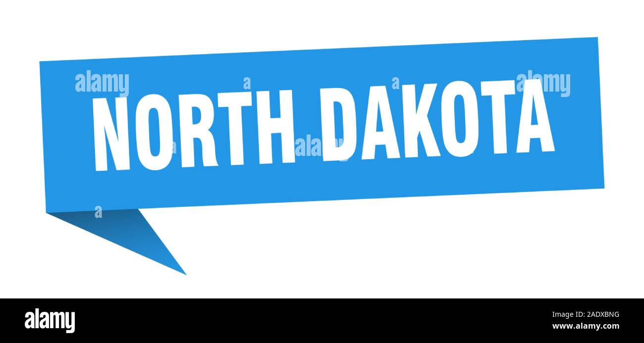 North Dakota sticker. Blue North Dakota signpost pointer sign Stock Vector