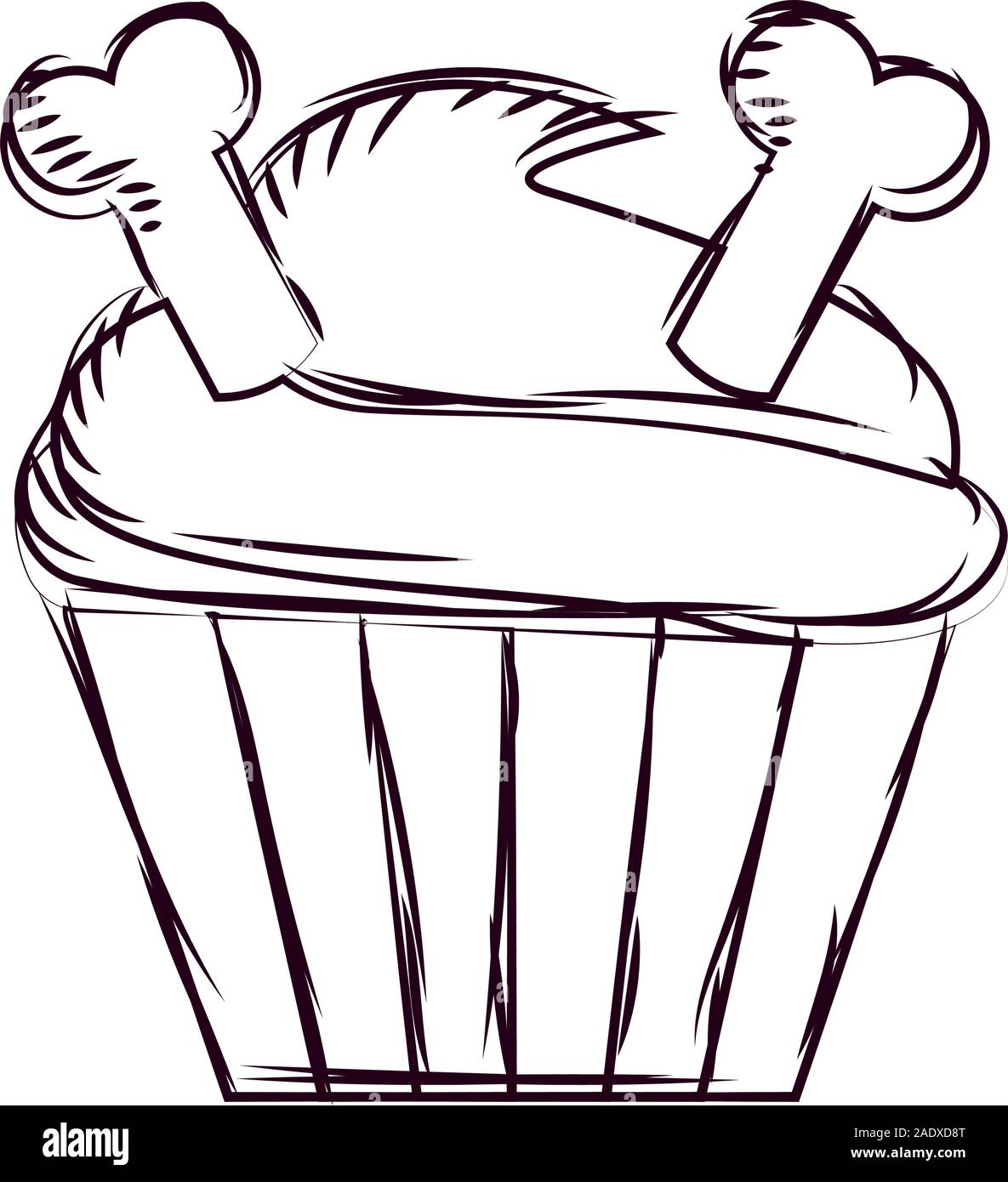 Cupcake halloween sketches Stock Vector