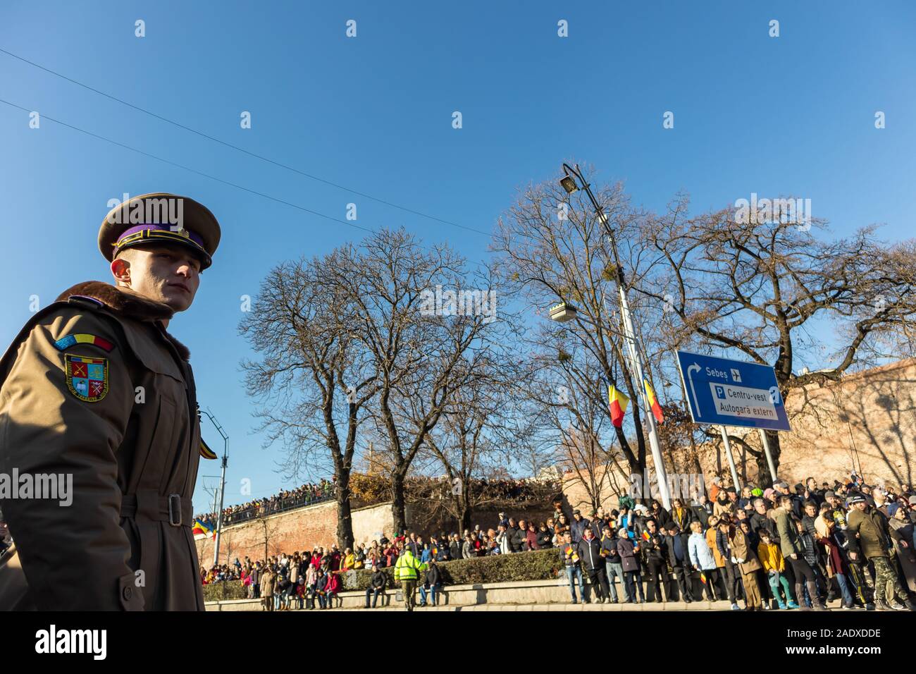 The annual military parade of the Romanian Armed Forces. Romanian Army Parade, December 1, 2019 Stock Photo