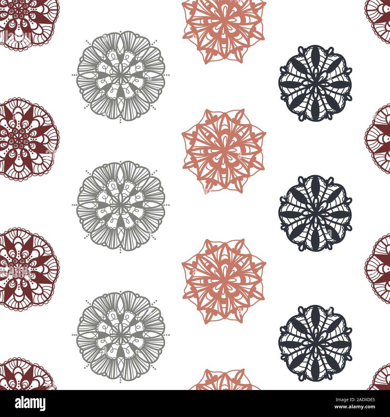 Abstract Doodle Circles Seamless Pattern Background. Creative Hand ...