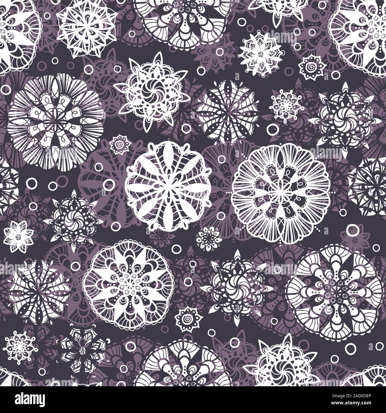 Abstract Doodle Circles Seamless Pattern Background. Creative Hand ...
