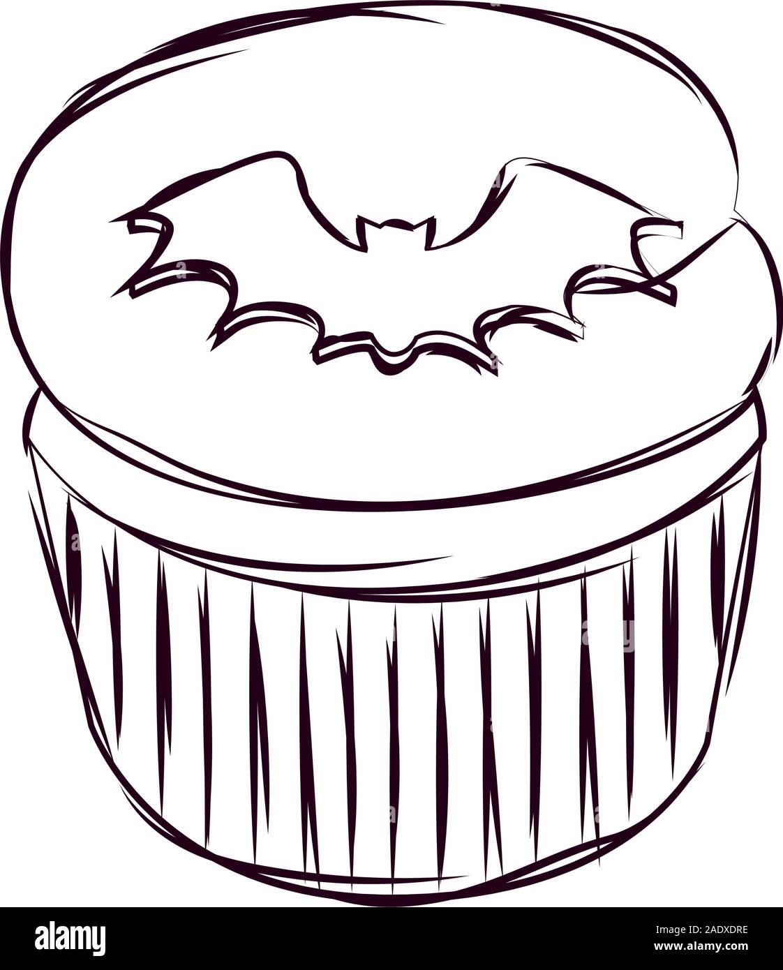 Cupcake halloween sketches Stock Vector