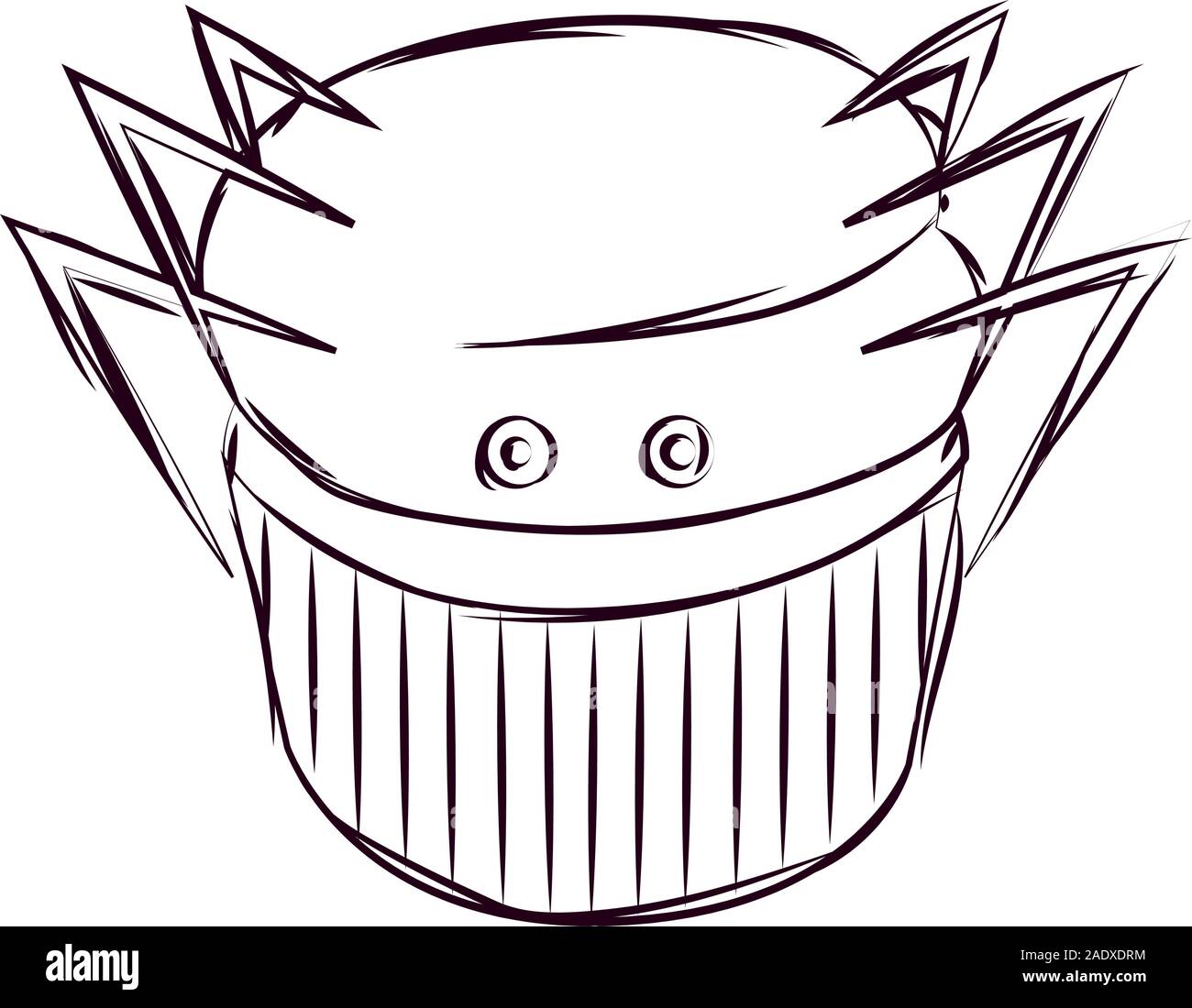 Cupcake halloween sketches Stock Vector