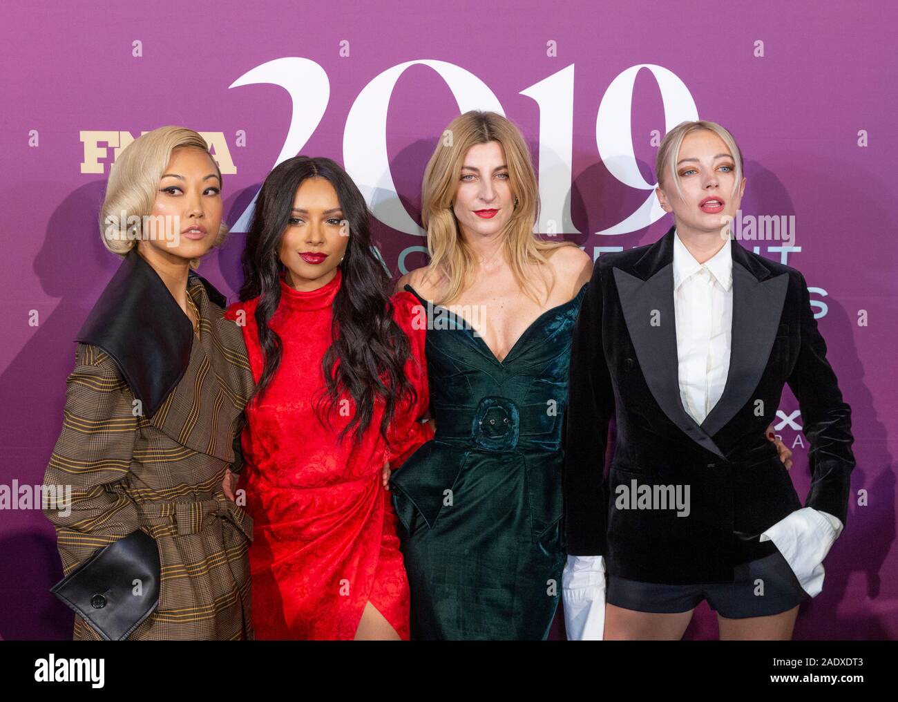 New York, NY - December 3, 2019: Vanessa Hong, Cat Graham, Ada Kokosar