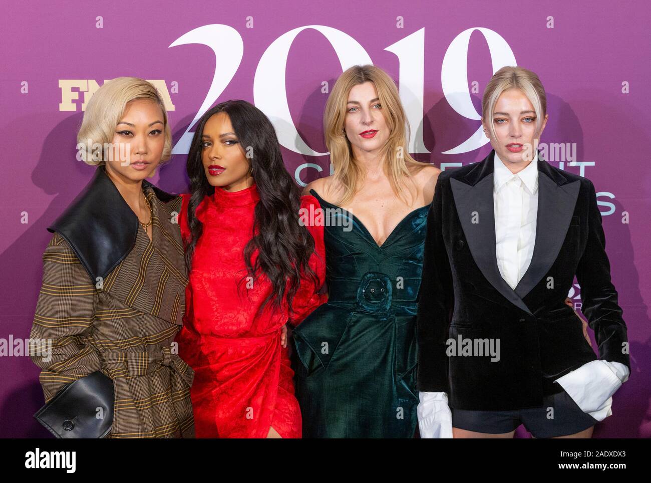 New York, NY - December 3, 2019: Vanessa Hong, Cat Graham, Ada Kokosar