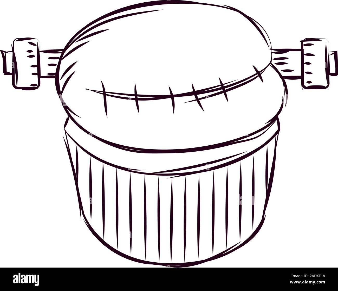 Cupcake halloween sketches Stock Vector