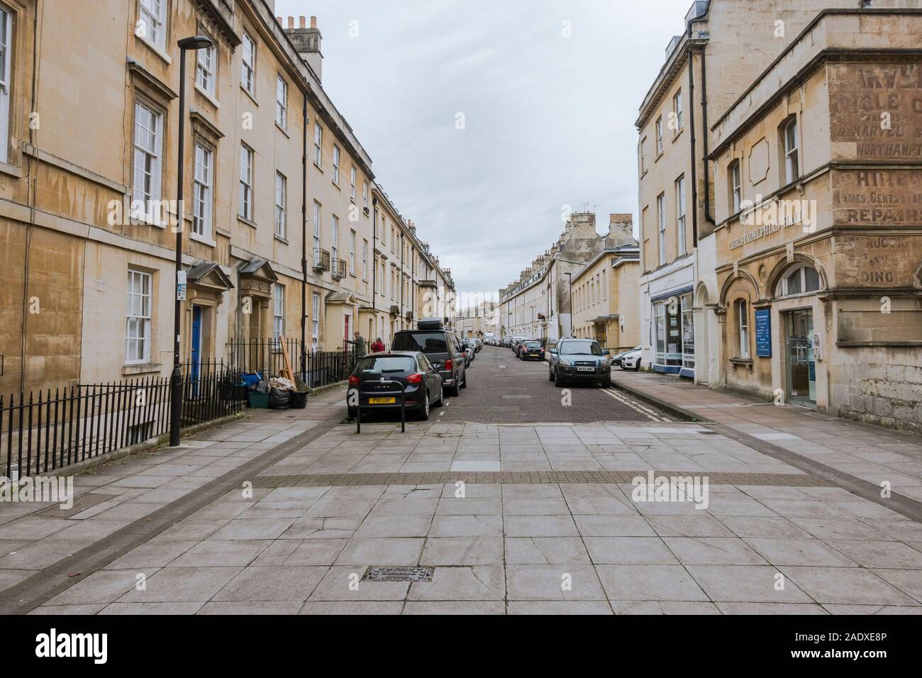 View of New King Street, town center, Bath, Somerset, UK Stock Photo