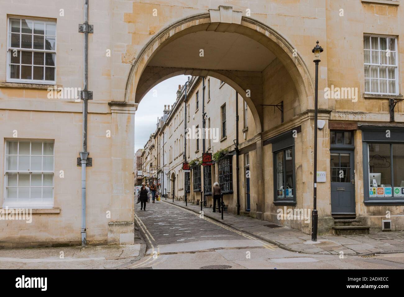Bath Uk, historic city center, shopping centre Stock Photo - Alamy