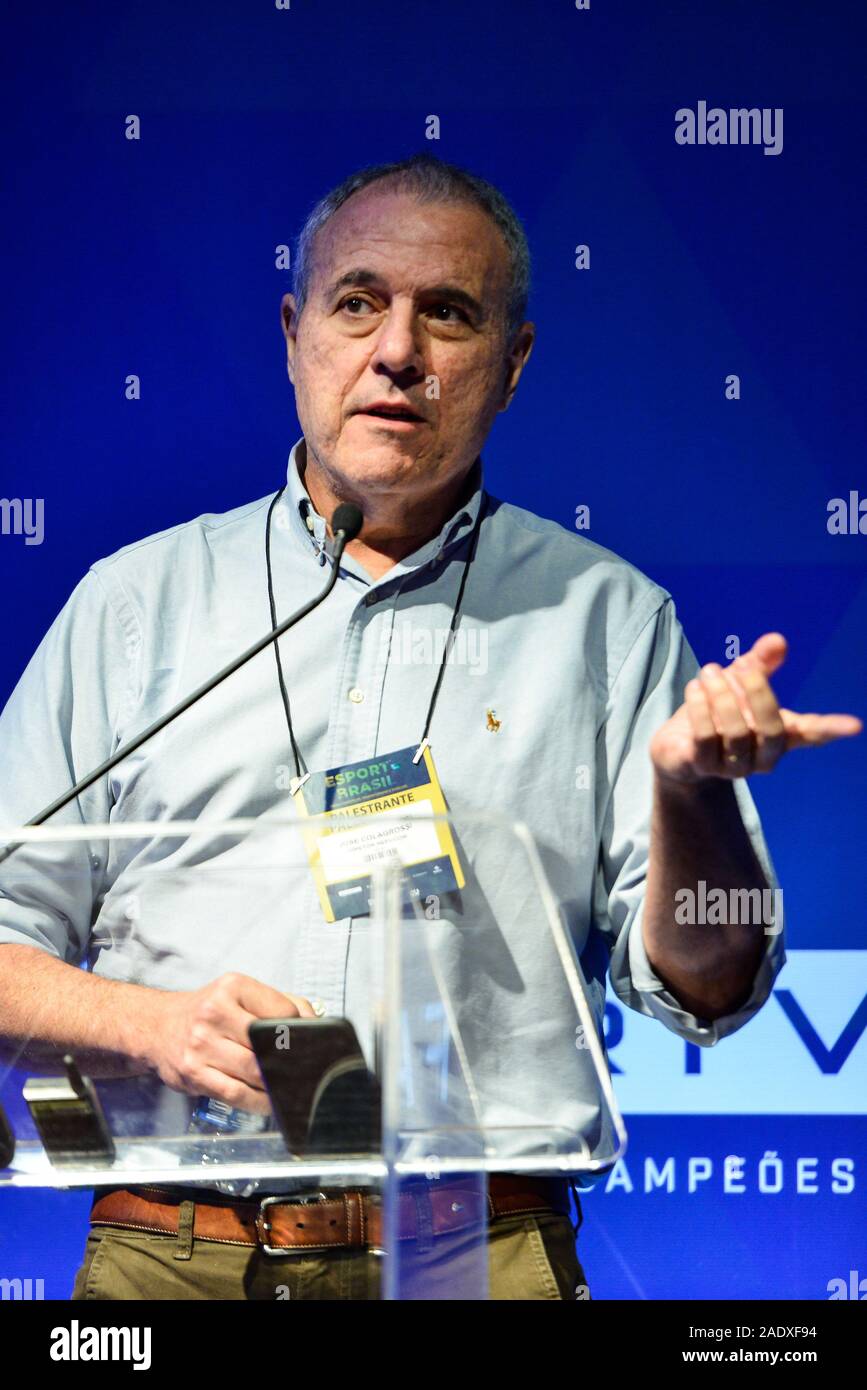 SÃO PAULO, SP - 05.12.2019: EVENTO SUMMIT SPORTLAB - Summit SportLab event, held at the Maksoud Plaza Hotel, which discusses sport management issues and serves as the launching pad for the &quot;Sport Brazil&quot; program. In the photo, José Colagrossi, from IBOPE. (Photo: João Alvarez/Fotoarena) Stock Photo