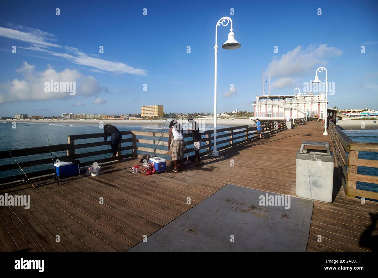 people fishing on daytona beach pier florida usa Stock Photo