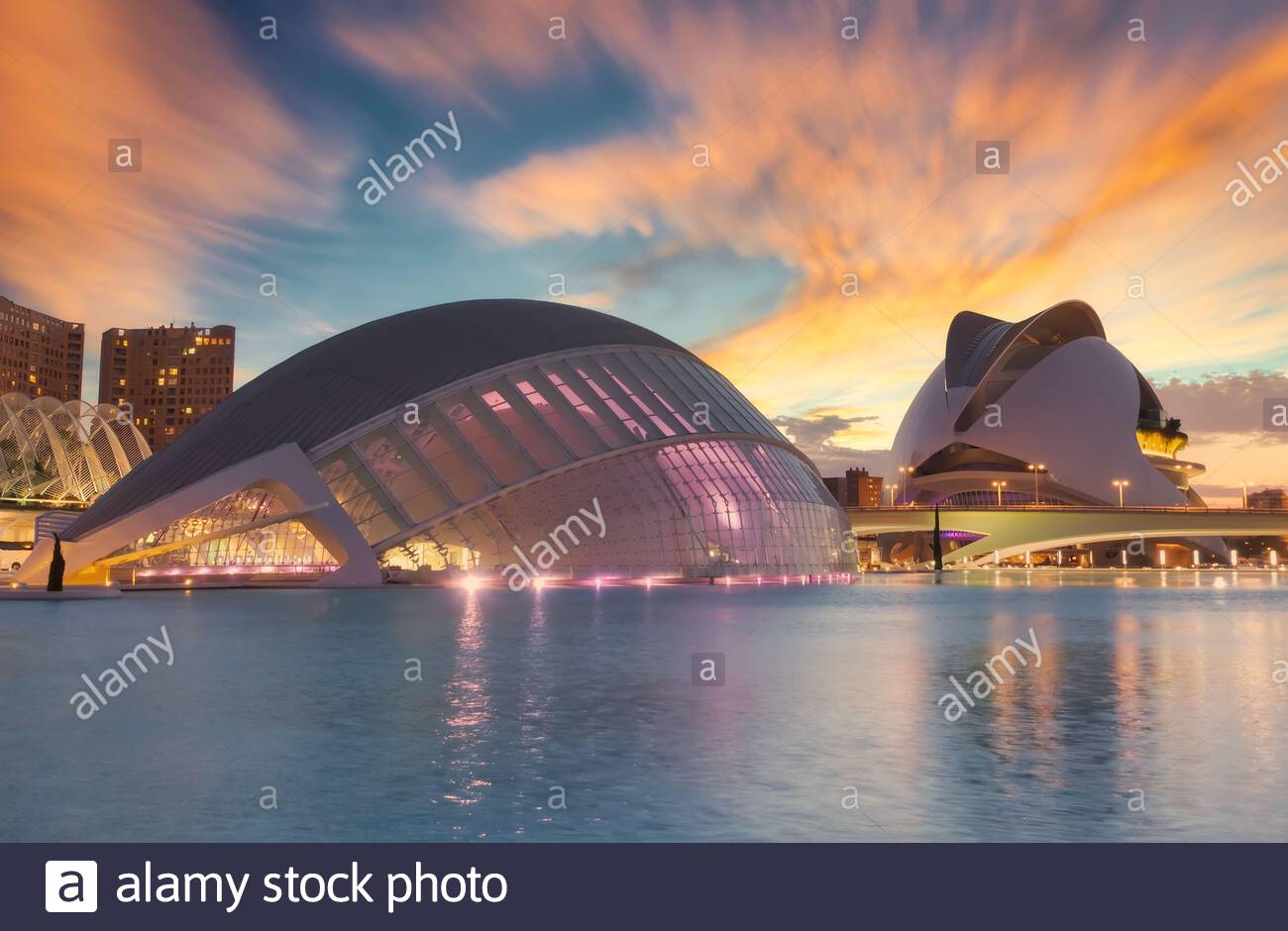 Valencia, Spain, Modern architecture in the City of Arts and Sciences Stock Photo