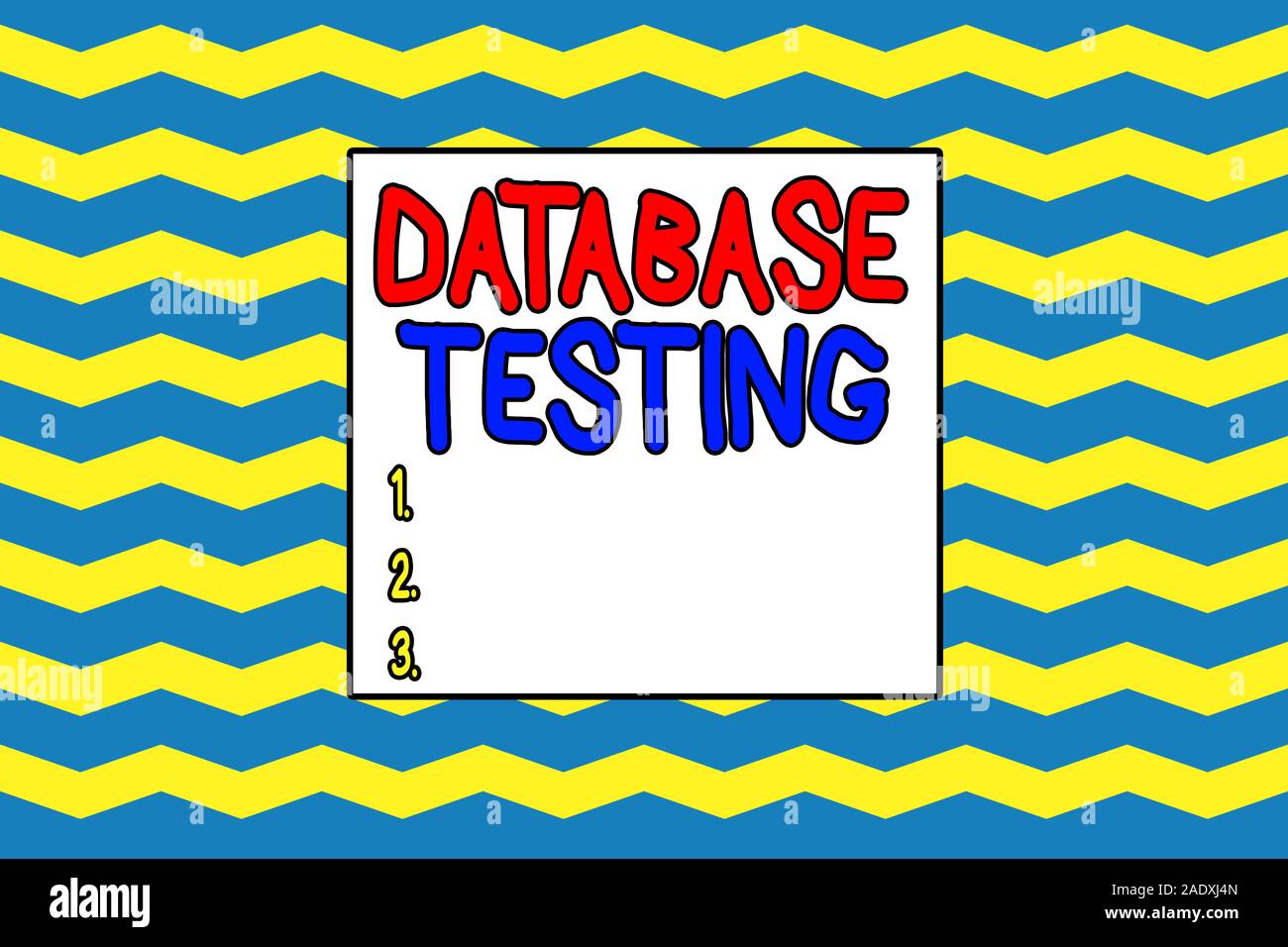 Handwriting text writing Database Testing. Conceptual photo involves the retrieved values from the database by the web Seamless wavy lines pattern. Ab Stock Photo
