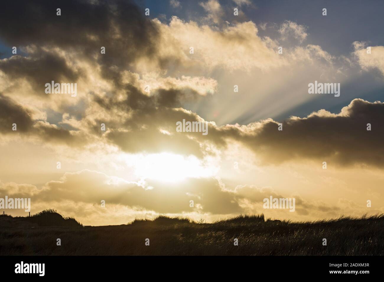 Sylt, Kampen, Rotes Kliff, Wolken, Sonne, dramatisch Stock Photo