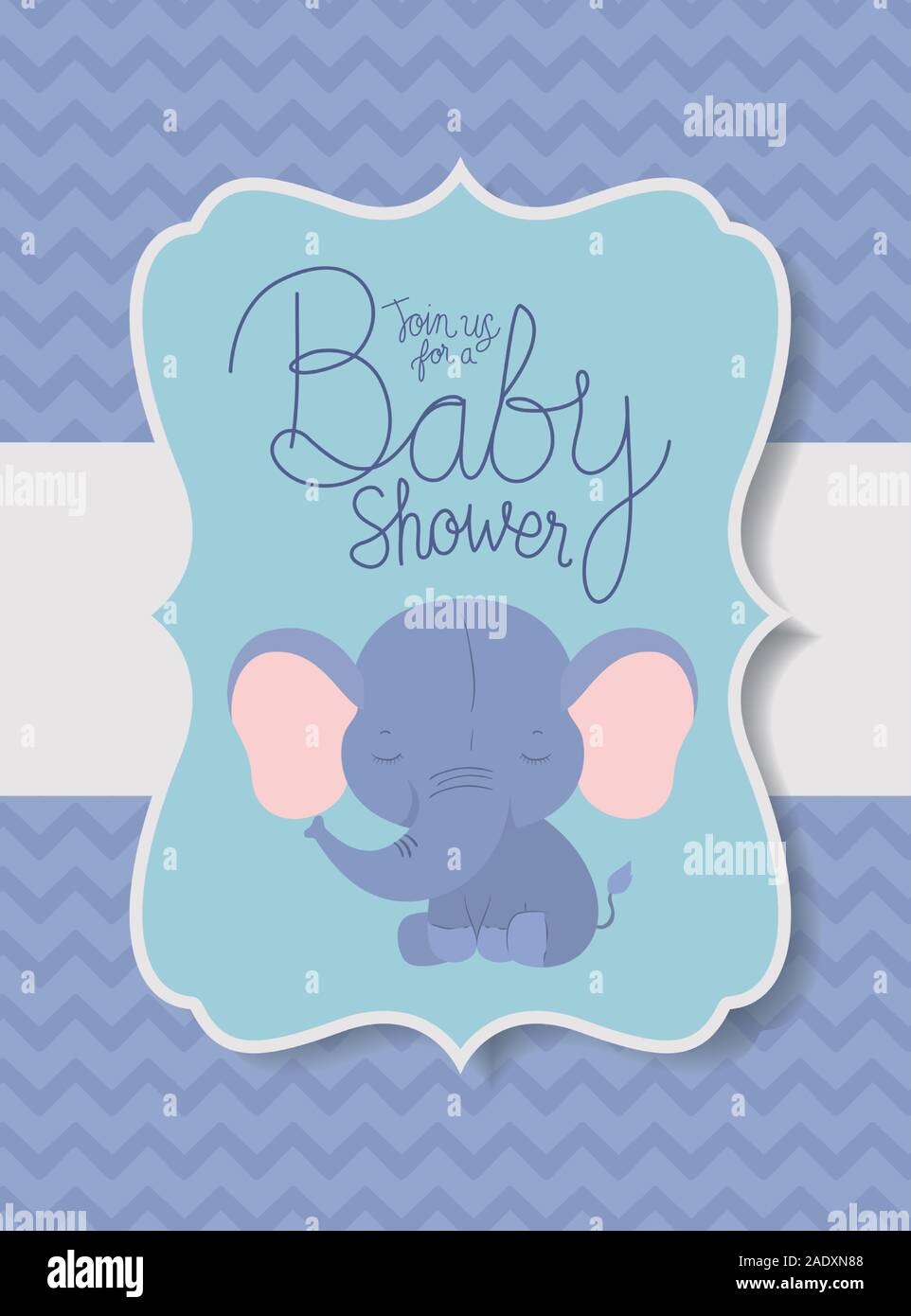 Baby shower invitation with elephant vector design Stock Vector Image ...