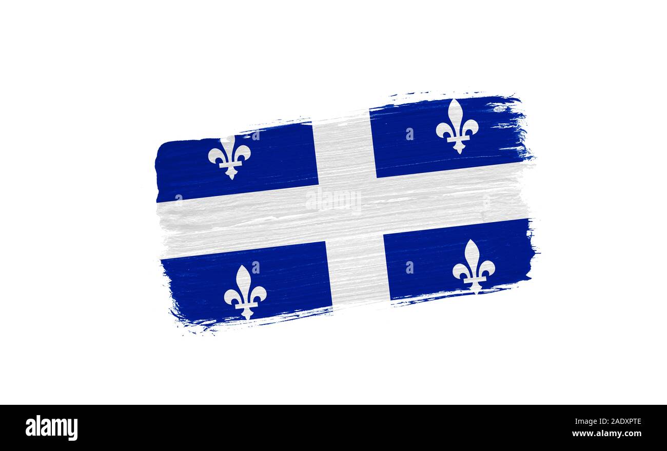 Quebec Color brush painted flag of Quebec isolated on white background Stock Photo ...