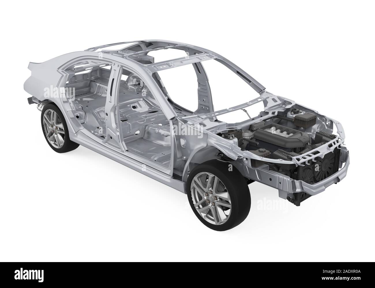 Unibody Car Chassis Frame Isolated Stock Photo