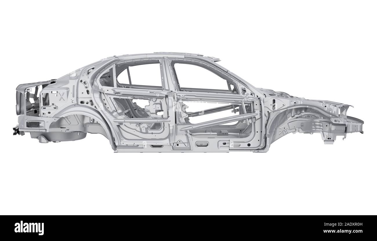 Unibody Car Chassis Frame Isolated Stock Photo