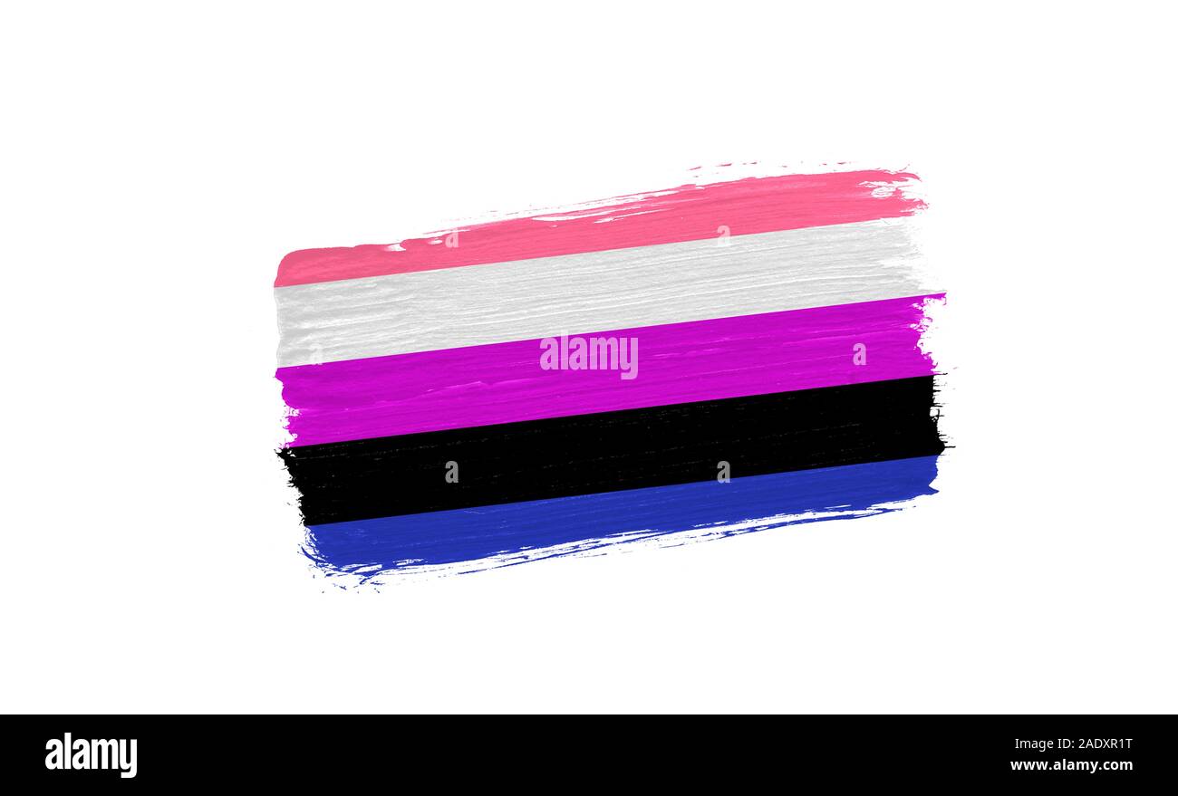 brush painted flag of genderfluid isolated on white background Stock ...