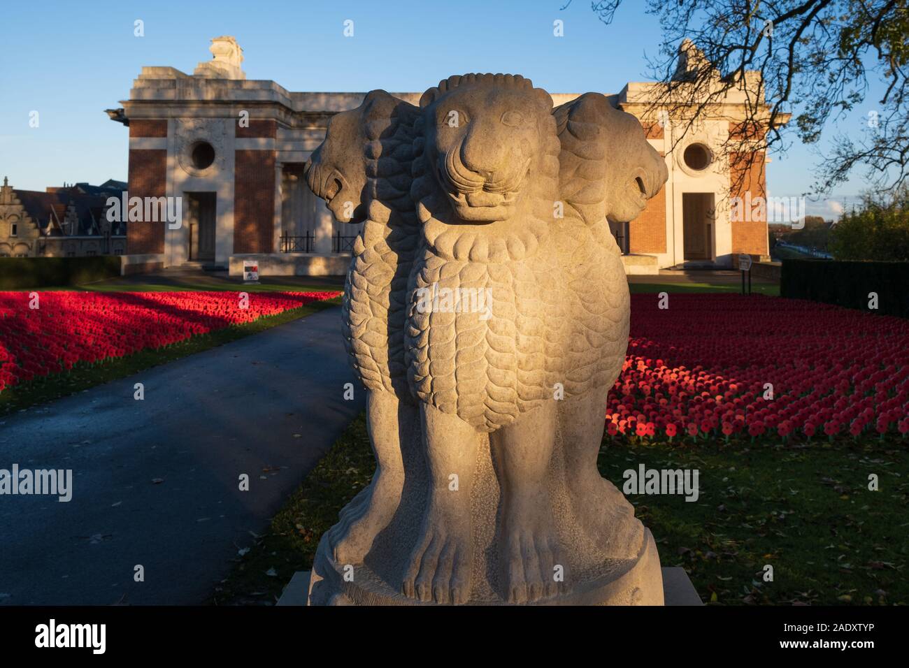 Indian Forces Memorial at the Menin Gate, Ypres Stock Photo