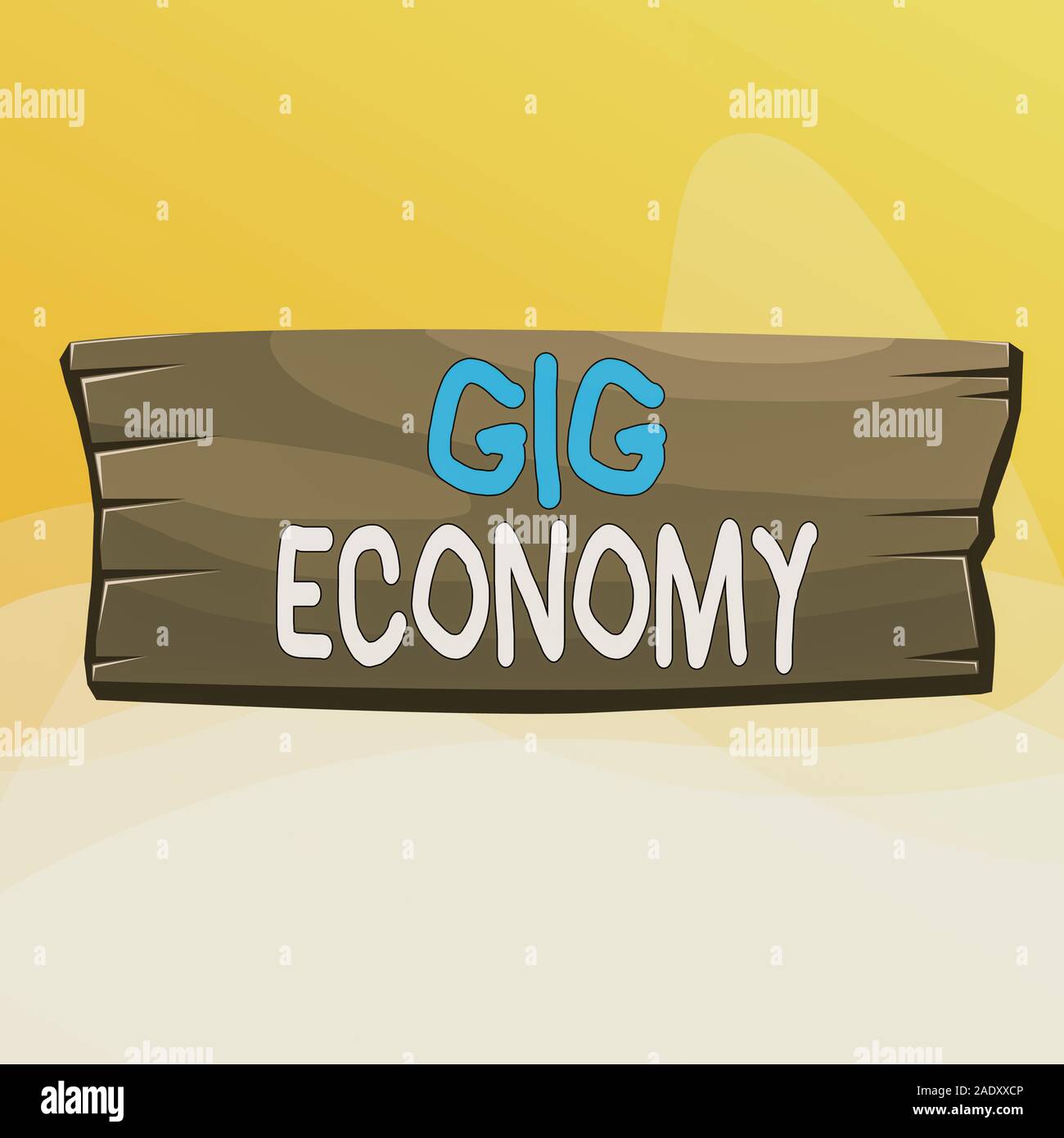 Writing note showing Gig Economy. Business concept for free market ...