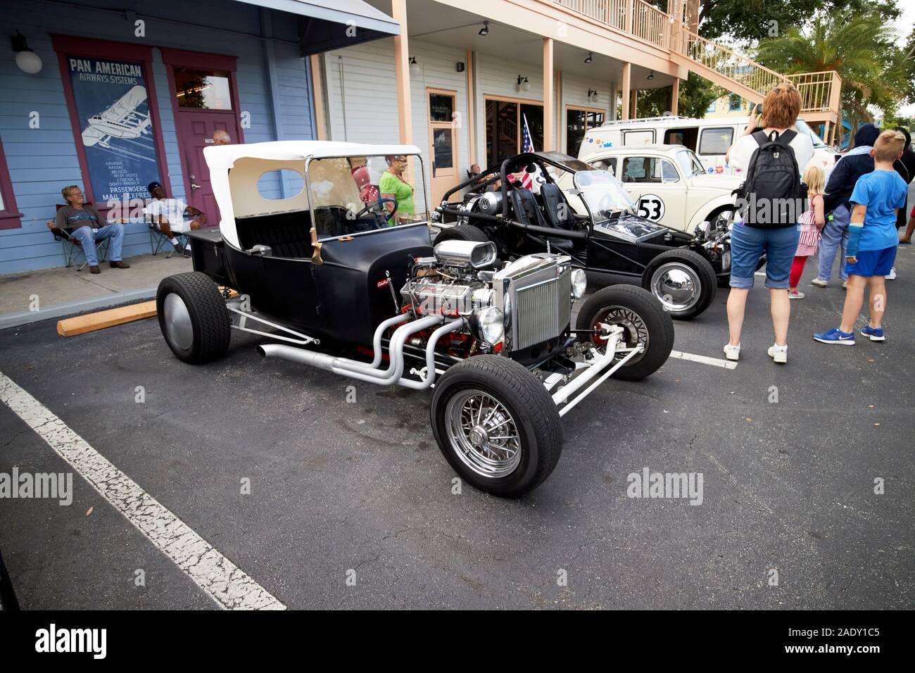 classic hot rod on display during car show in old town kissimmee florida usa Stock Photo