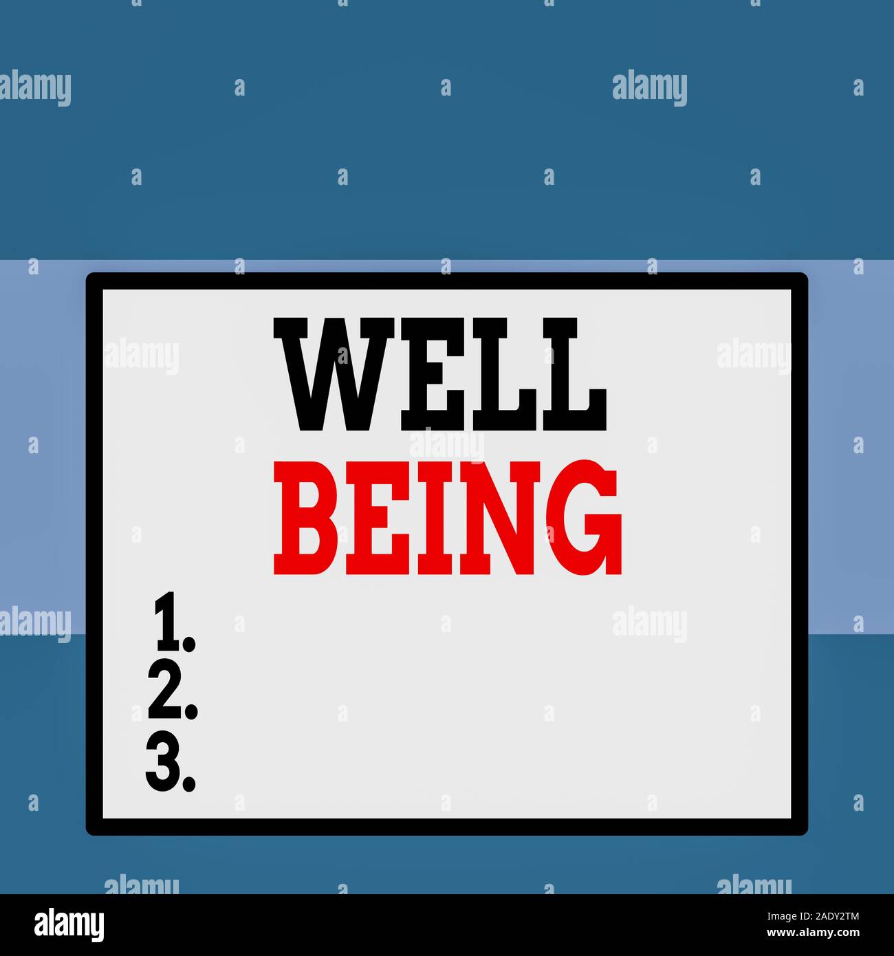 Conceptual Hand Writing Showing Well Being Concept Meaning A Good Or Satisfactory Condition Of Existence Including Health Close Up View Big Blank Rec Stock Photo Alamy