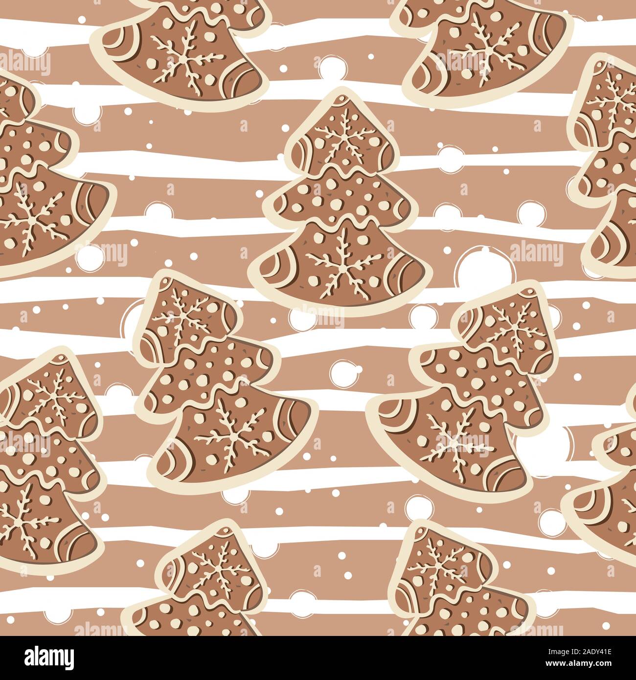 Seamless Pattern with Cute gingerbread cookiess, funny shape. Repeating ...