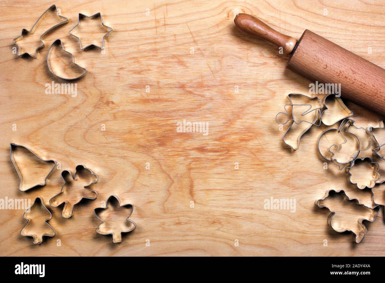 Dough tray with baking utensils Stock Photo Alamy