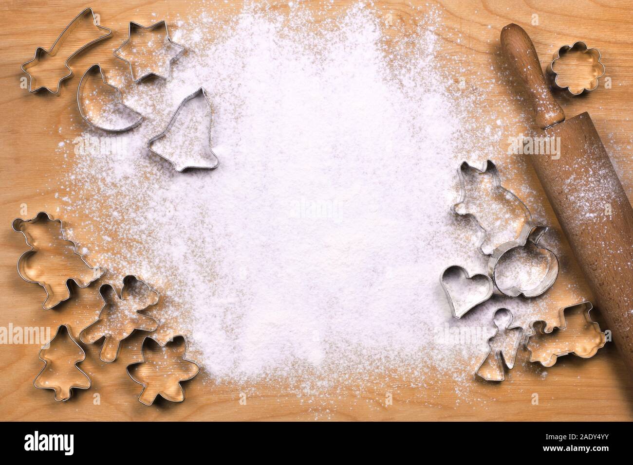 Dough tray with baking utensils Stock Photo Alamy