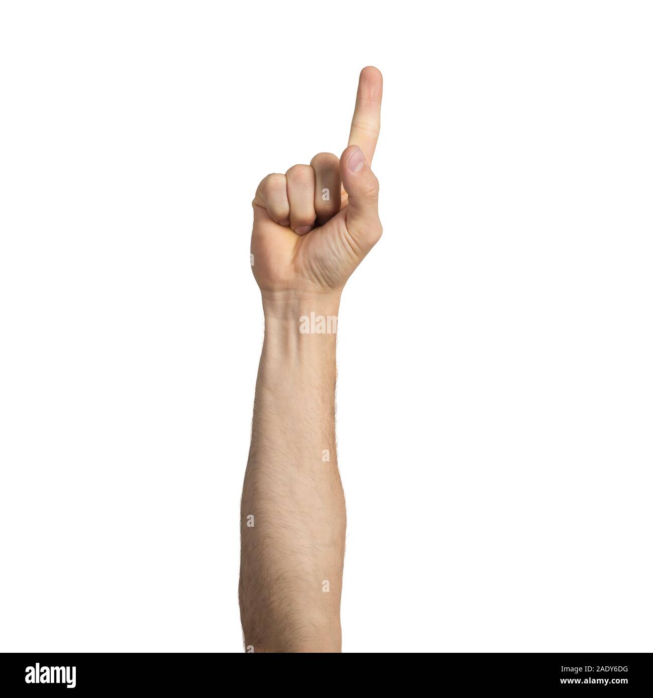 Pointing Fin Adult man hand showing finger pointing gesture Stock Photo - Alamy