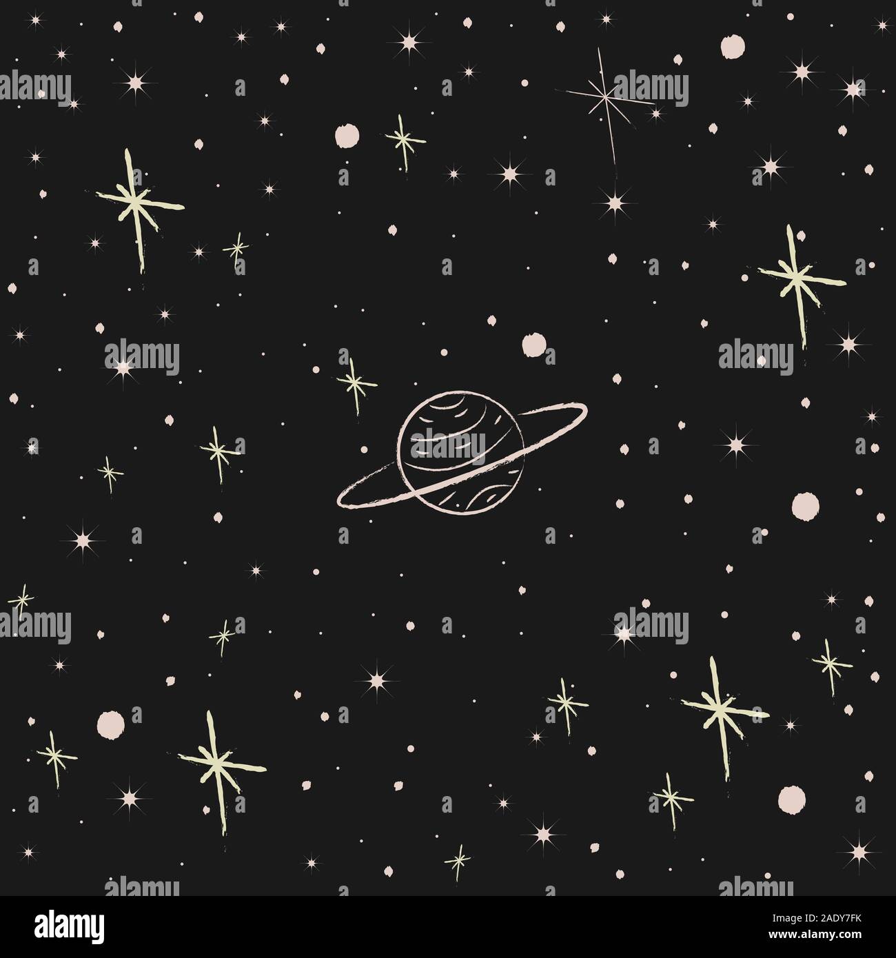 Seamless Pattern with Stars. Cosmic Background. Stock Vector
