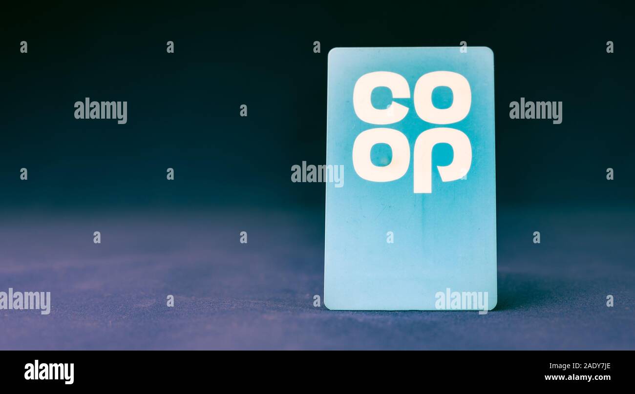 Perth, Scotland - 5 December 2019: A close-up of the Co-operative Coop Clubcard Stock Photo