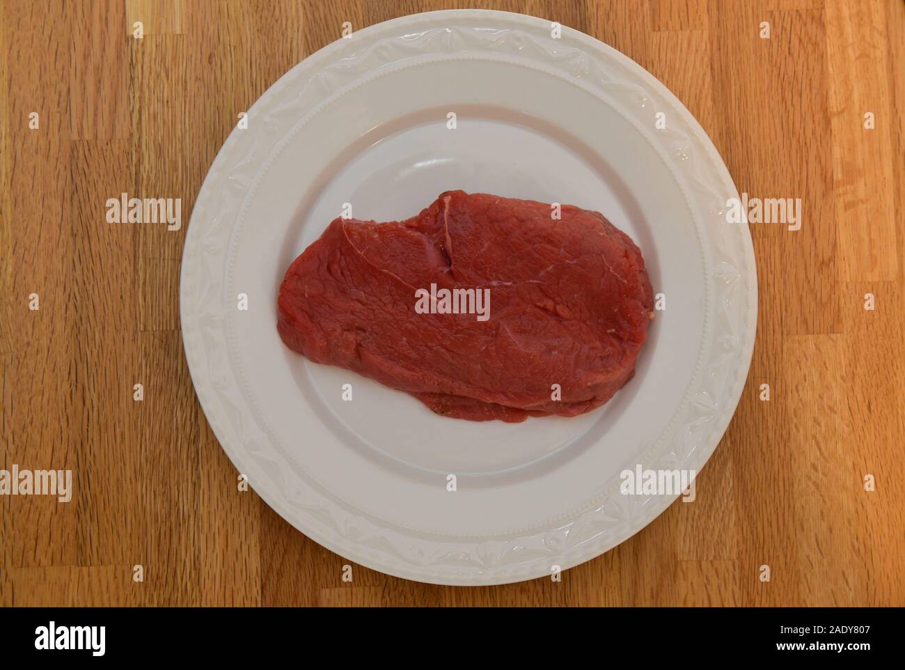 Teller, Steak, Fleischkonsum Stock Photo