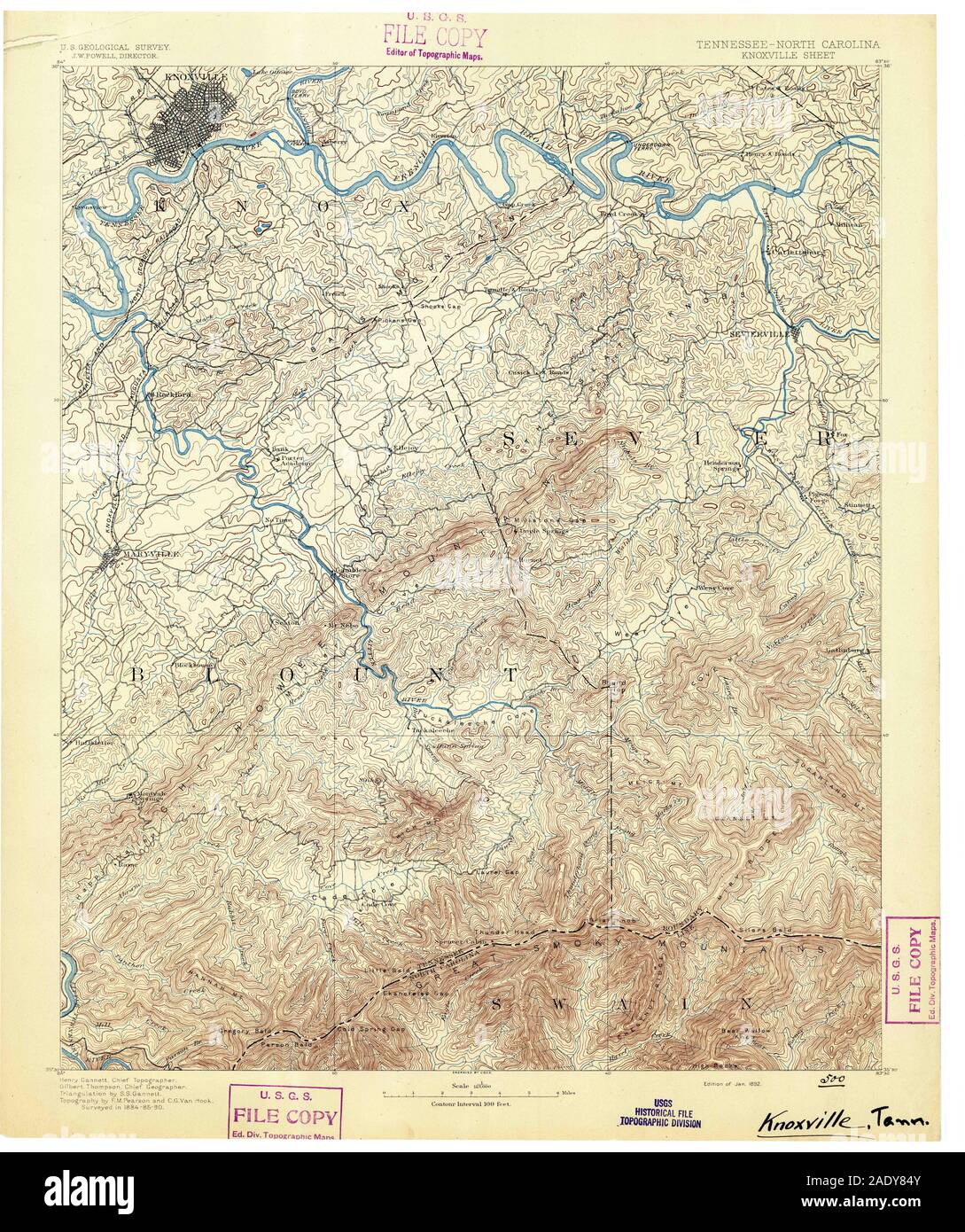 Knoxville tennessee maps hires stock photography and images Alamy