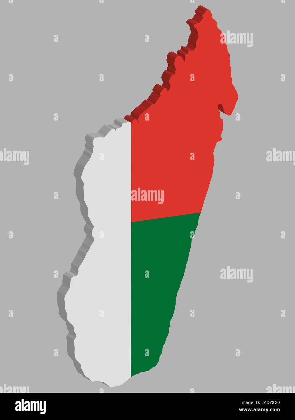 3D Madagascar Map Flag Vector illustration Eps 10 Stock Vector Image ...
