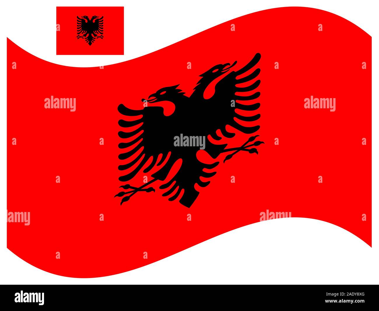 Wave Albania Flag Vector illustration Eps 10. Stock Vector