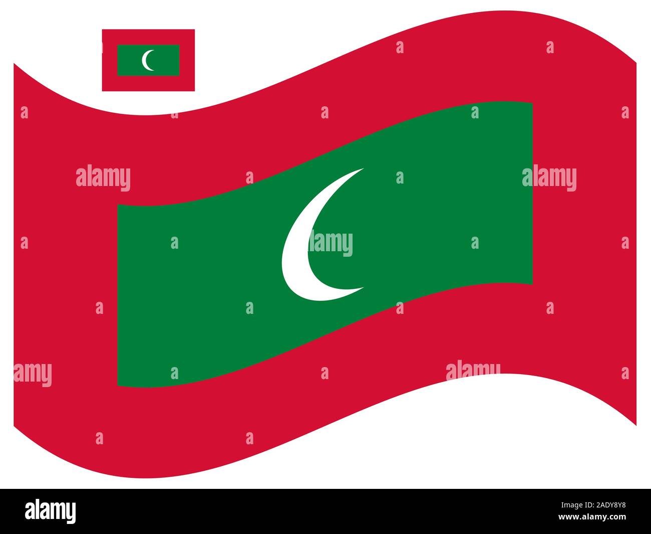 Wave Maldives Flag Vector illustration Eps 10. Stock Vector