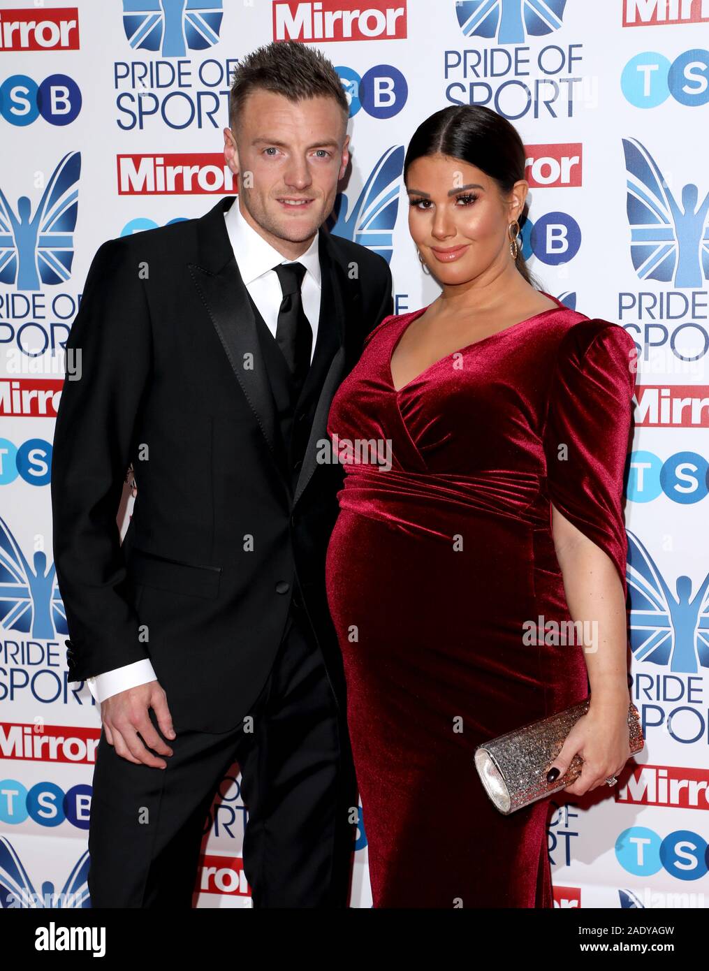 Jamie Vardy and Rebekah Vardy attending the Pride of Sport Awards 2019