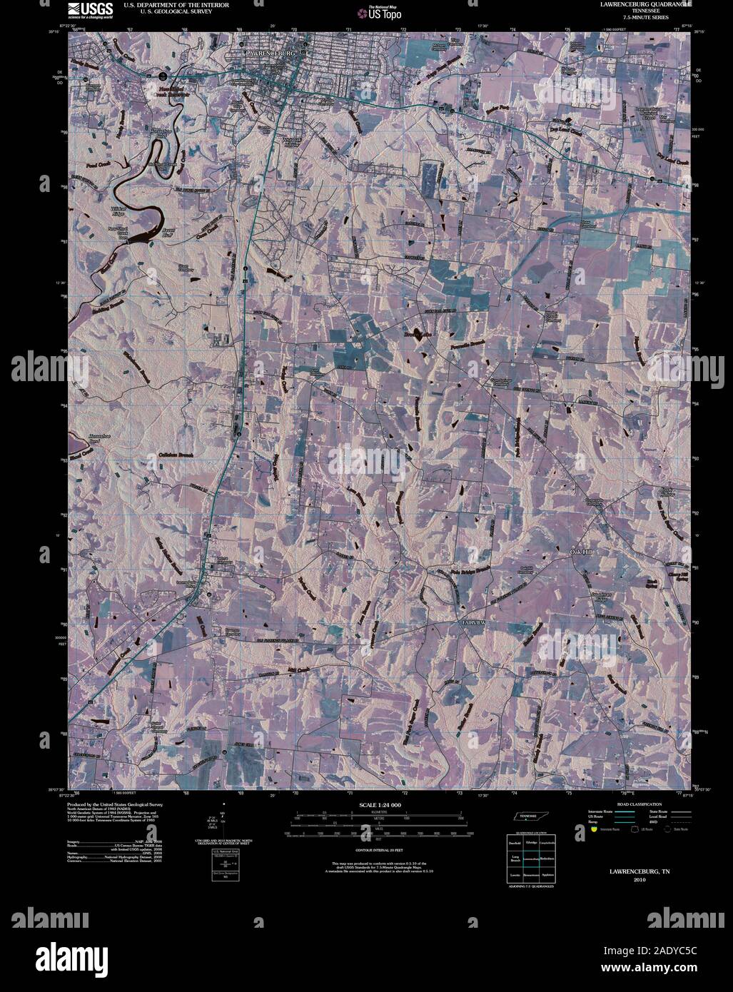 Map of lawrenceburg hi-res stock photography and images - Alamy