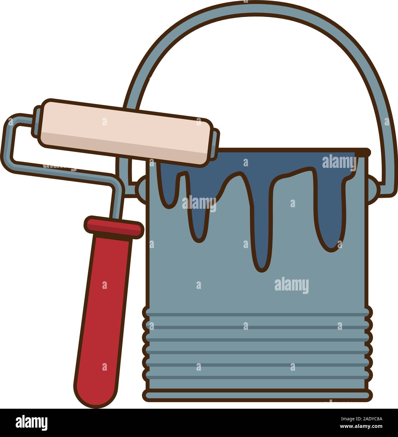 paint roller and bucket icon Stock Vector Image & Art - Alamy