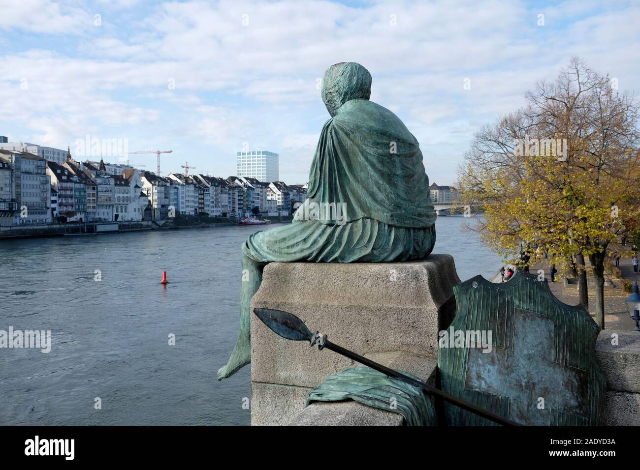 A view of Helvetia statue in Basel, Switzerland Stock Photo