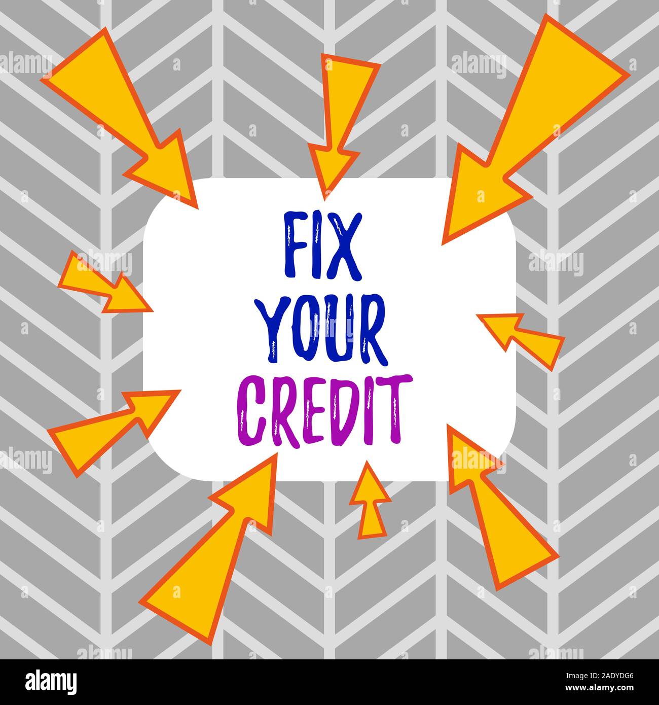Word writing text Fix Your Credit. Business photo showcasing Keep balances low on credit cards and other credit Asymmetrical uneven shaped format patt Stock Photo