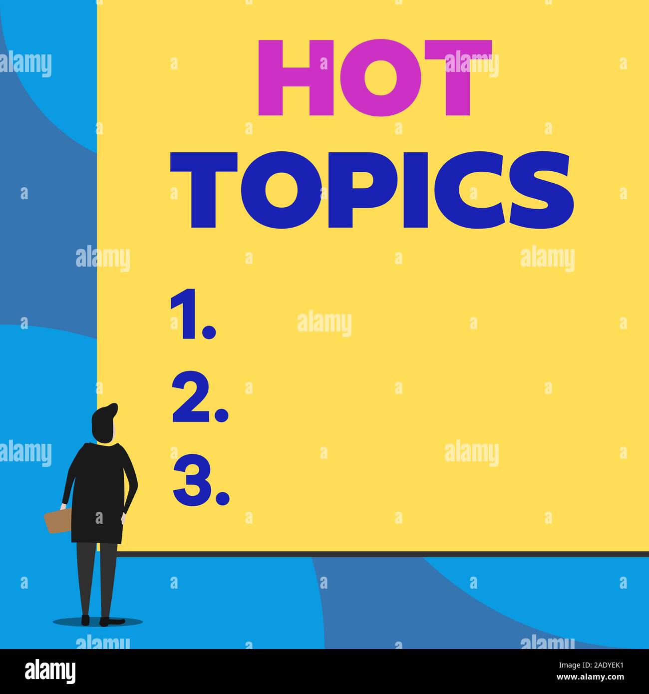 Writing note showing Hot Topics. Business concept for subject that a ...