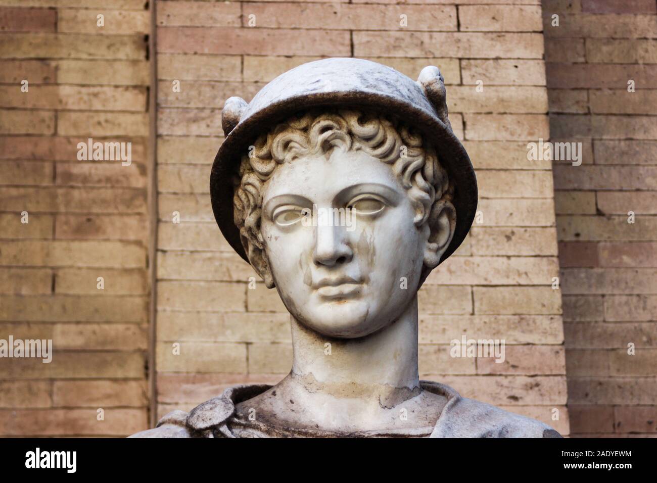 Marble sculpture of Hermes - the messenger of gods - in Vatican City State Stock Photo