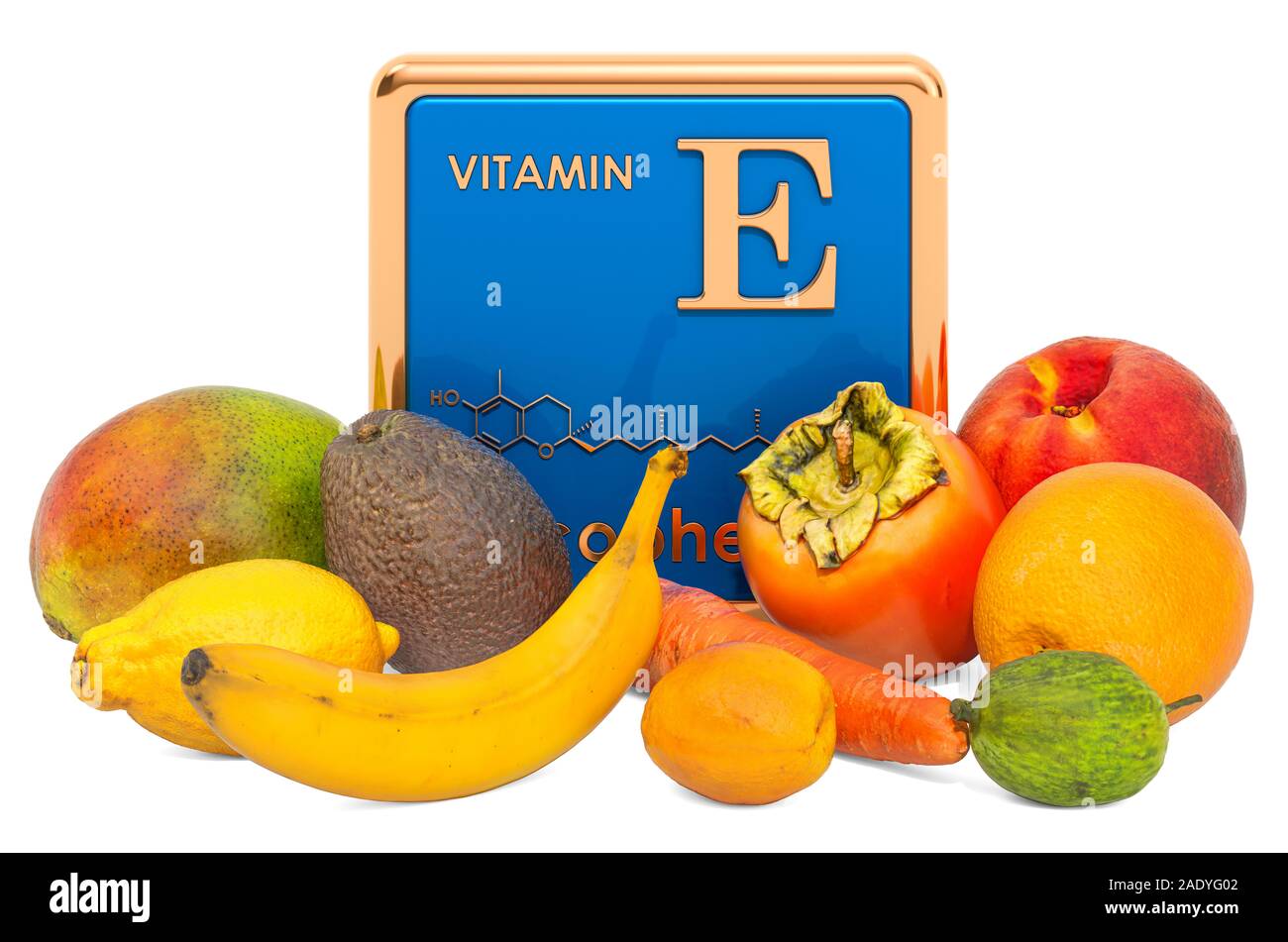 Foods Highest in vitamin E, 3D rendering isolated on white background Stock Photo Alamy